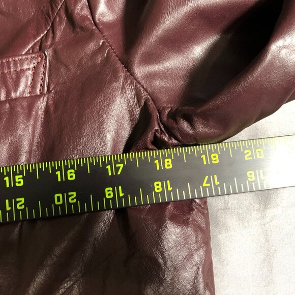 Winlit Women's Leather Blazer Jacket Size 15-16 Red Button Front Y2K - Picture 5 of 16